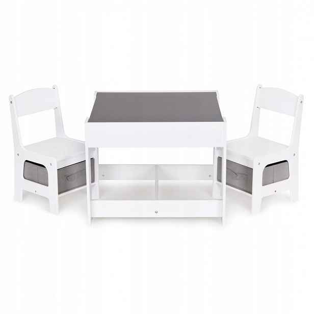 Dětský nábytek dřevěný set stůl 2 židle Ecotoys