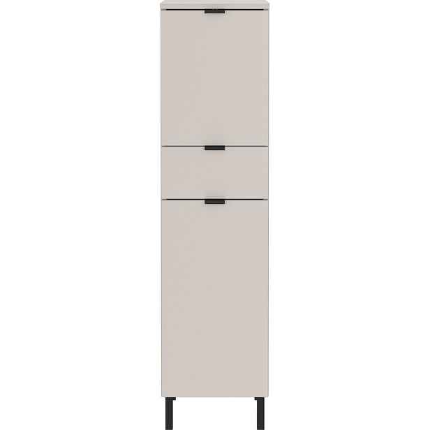 Krémová vysoká/úzká koupelnová skříňka 30x120 cm Arcena – Germania