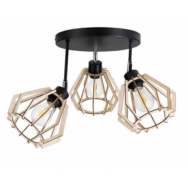 Lampa Stropní Svítidlo lustr Vysoká stropní lampa Brylant Dřevo