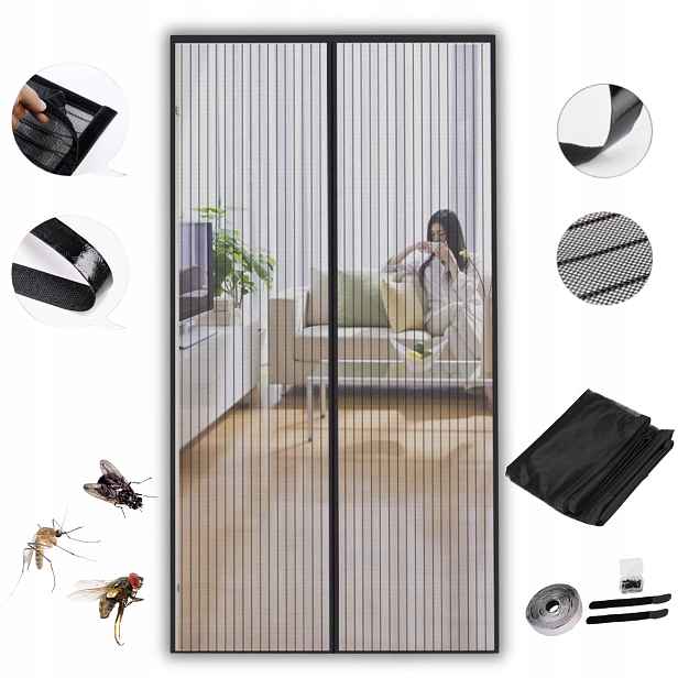 Moskytiéra Na Balkonové Dveře Velký Magnet Závěs Těsná Záclona 90x210 cm