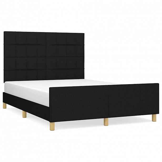 vidaXL Rám postele bez matrace černý 140 x 200 cm textil