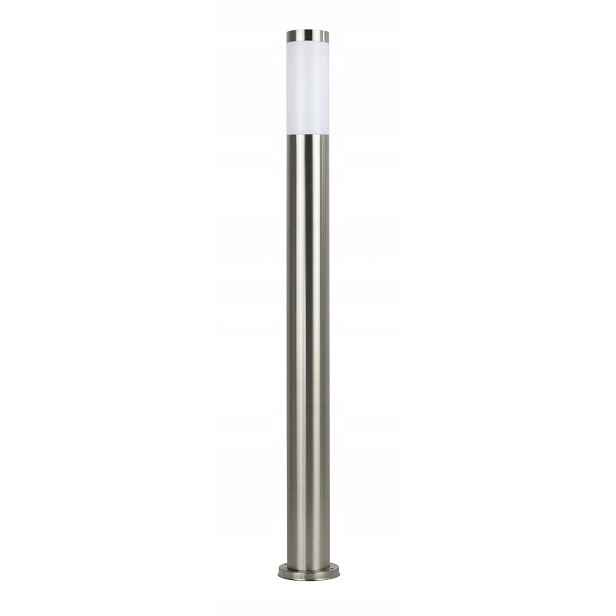 Zahradní lampa nerezová sloupek kulatý 110 x 7.5 cm stříbrný IP44 Su-ma