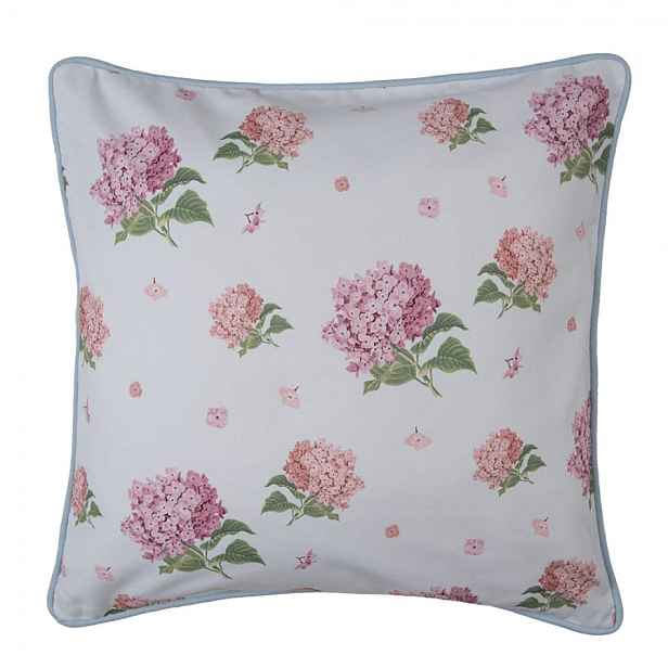 Bavlněný povlak na polštář s květy hortenzie Vintage Grace - 40*40cm Clayre & Eef