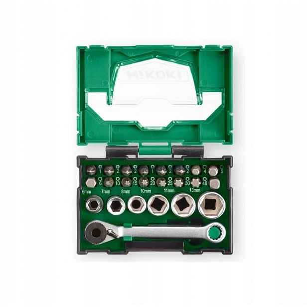 HiKOKI 40030020 Sada Bitů A Koncovek Nástavců 1/4 25 mm Box A 24 Prvků