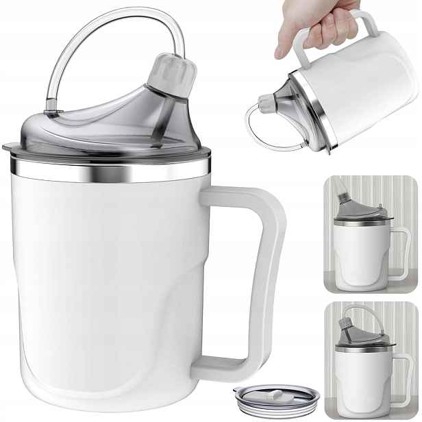 Hrnek Nerezová Ocel 400 ML Vzduchotěsný Uzávěr S Úchyty A Náustkem 400 ML