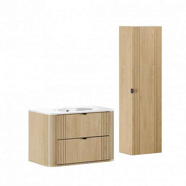 Petits-meubles KOUPELNOVÝ NÁBYTEK 80cm Mila 2er-Set Světlý dub