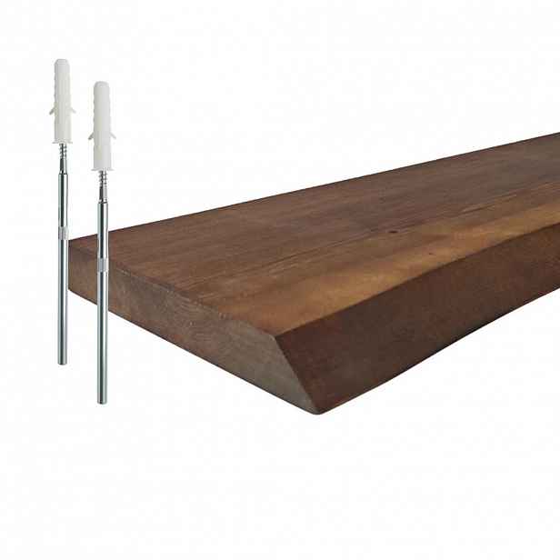 Relaxdays POLICE Tmavě hnědá masivní živá hrana 70 cm