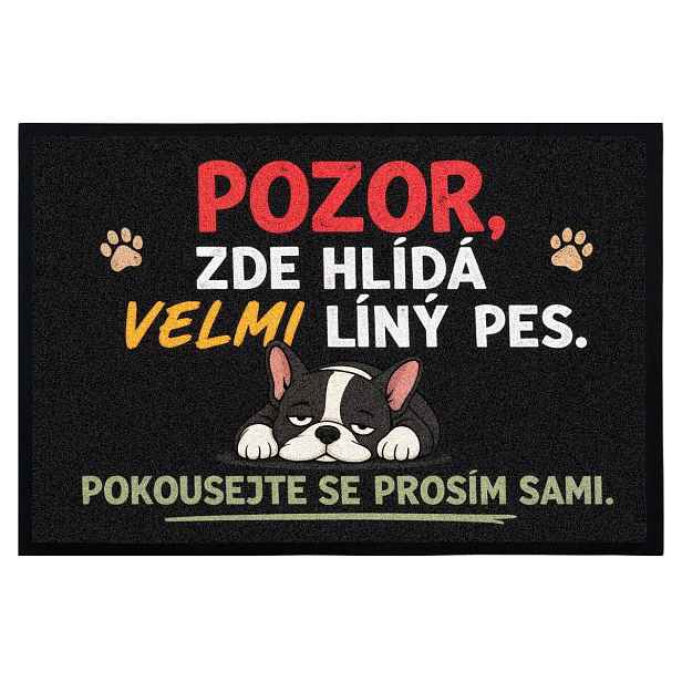 Rohožka Líný pes 40x60 cm - na ven i na doma, 40x60, šedá, Mercury Flooring