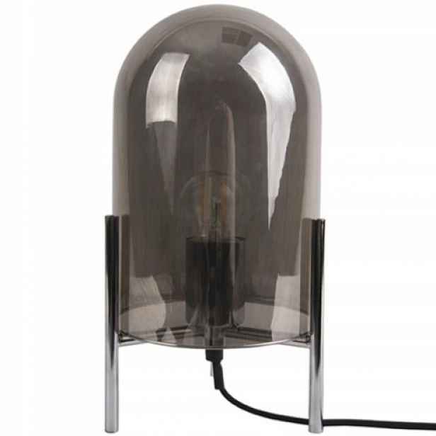 Stolní lampa šedé kouřové sklo, moderní, do loftového obývacího pokoje Glass Bell
