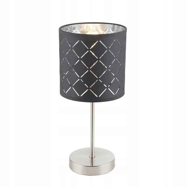 Stříbrná stolní lampa Kidal s teplým leskem do obývacího pokoje Globo