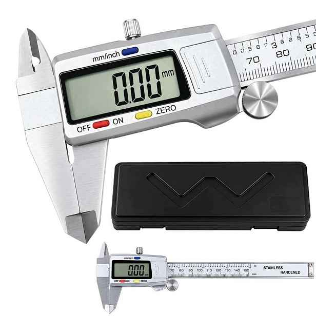 Elektronické Digitální Posuvné Měřítko Kovové 0-150 MM Přesné LCD Pouzdro Na Baterie