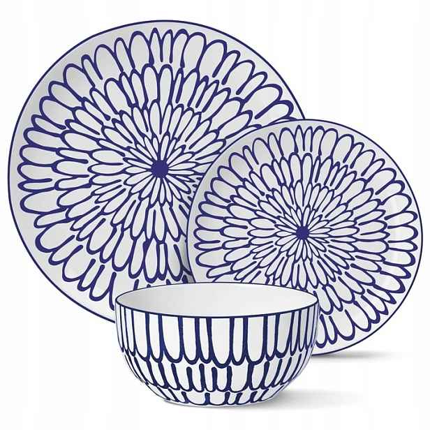 Komplet Magda Gessler Jídelní Servis Porcelánové Talíře 12el 4 Osob Bílý