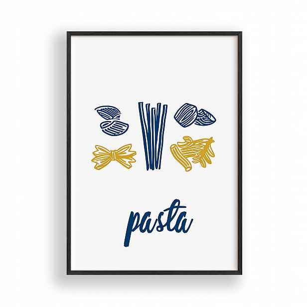 Obraz Těstoviny Pasta Plakát Rámeček Dřevěný Černý 30x42 cm