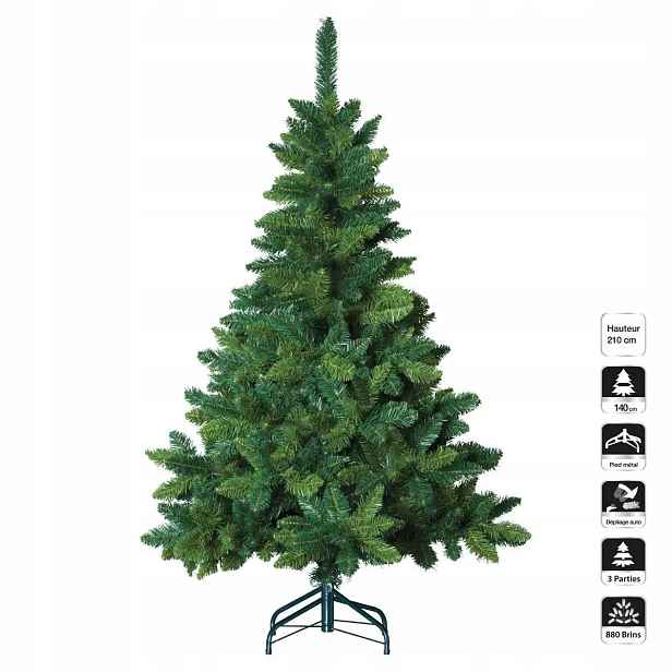 Umělý Vánoční Stromeček Zelený Hustý Na Vánoce Na Stojanu 127 X 210 CM