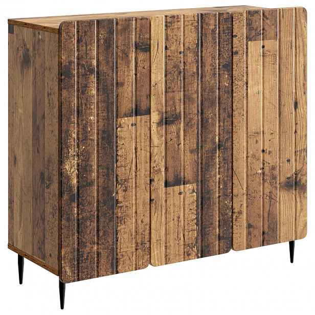 vidaXL Servírovací skříň Staré dřevo 89 x 34,5 x 82 cm