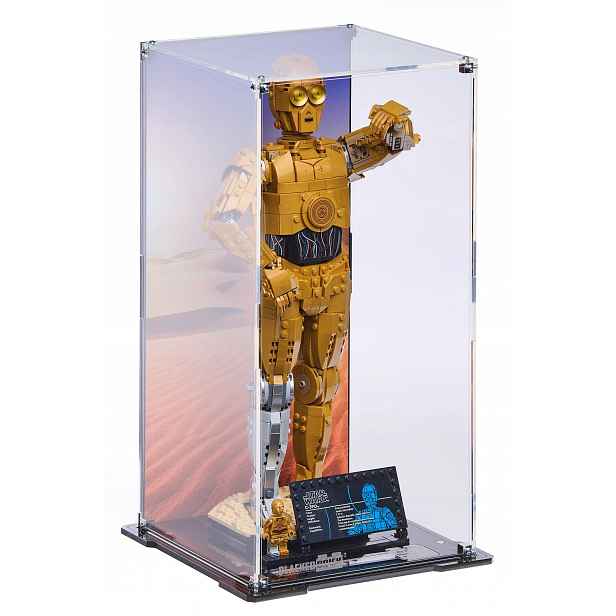 Vitrína s pozadím Blacked Brick pro Lego 75398 Star Wars C-3PO