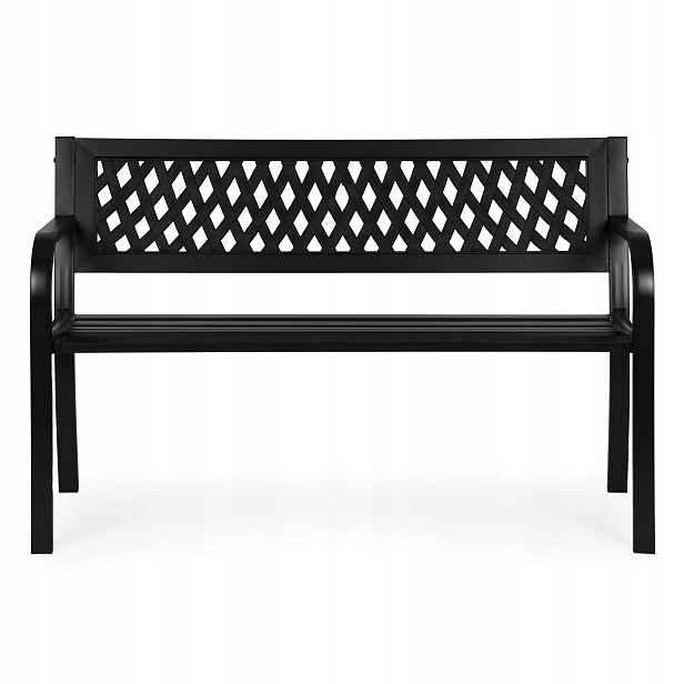 MultiGarden Zahradní lavice s prolamovaným opěradlem 120 x 50 cm, černá