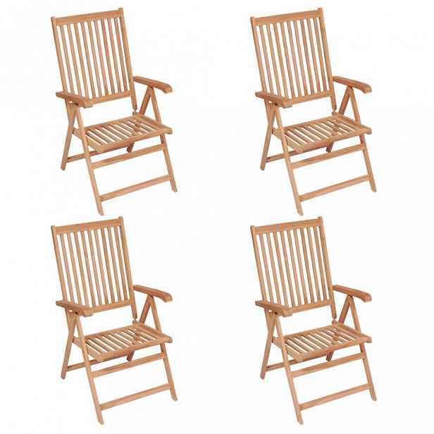 Polohovatelné zahradní židle 4 ks hnědá