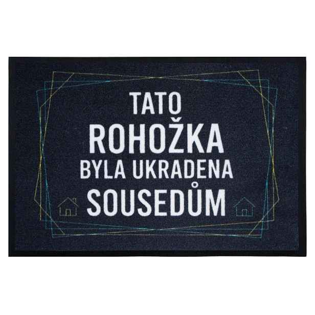 Tato rohožka byla ukradena sousedům 40x60 cm - na ven i na doma, 40x60, černá, Mercury Flooring