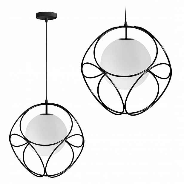 Závěsná Lampa Loft Industrial Černá Kovová E27