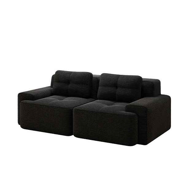 OKWISH MODULÁRNÍ pohovka 74 cm černá z manšestru s hlubokým sezením