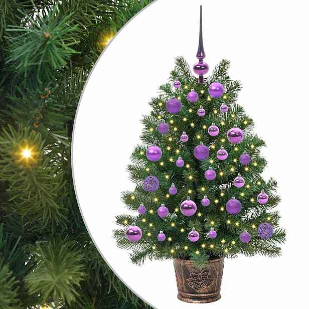 vidaXL Umělý vánoční stromeček s 150 LED diodami Zelená 95 cm PE a PVC