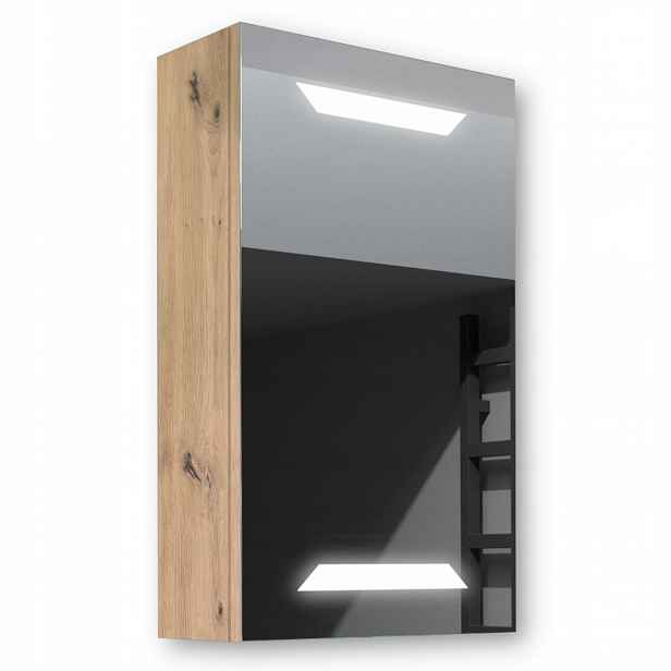 Dřevěná skříňka 40x70 Led zrcadlo Loki Artisan