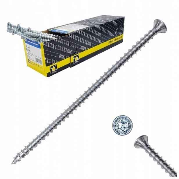 Tesařské vruty do dřeva 8x220 mm, plný závit, kuželové 50 szt.CPS Domax