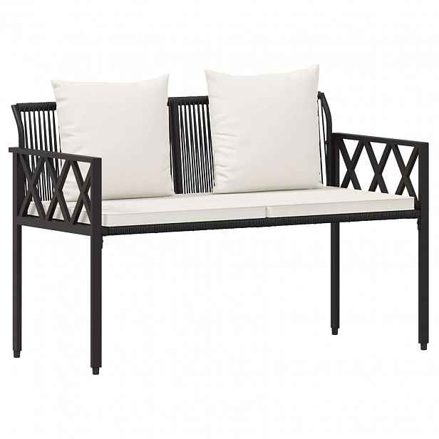 vidaXL Zahradní lavičky 2 -Seater 116 x 56 x 75 cm polyratan