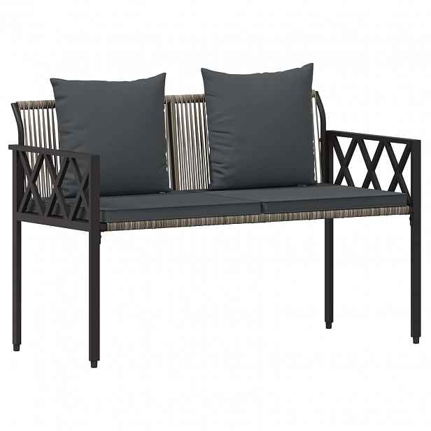 vidaXL Zahradní lavičky 2 -Seater 116 x 56 x 75 cm polyratan