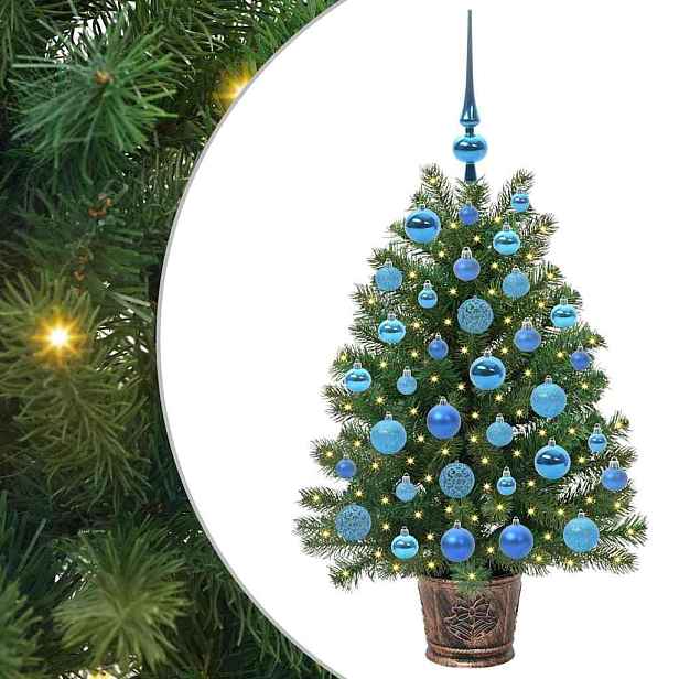 vidaXL Umělý vánoční stromeček s 150 LED diodami Zelená 95 cm PE a PVC