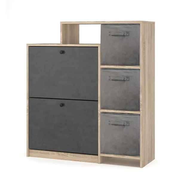 Casarredo Výklopný botník široký PIZZO - organizéry/dub sonoma