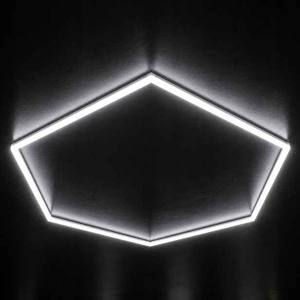 HEX1 stropní svítidlo Led černý 92x79 Cm 42 W 6500 K jeden hexagon detailing