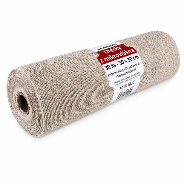 Lagrada Mikrovláknové utěrky na roli 30 × 30 cm, 30 ks, šedé 3195/2