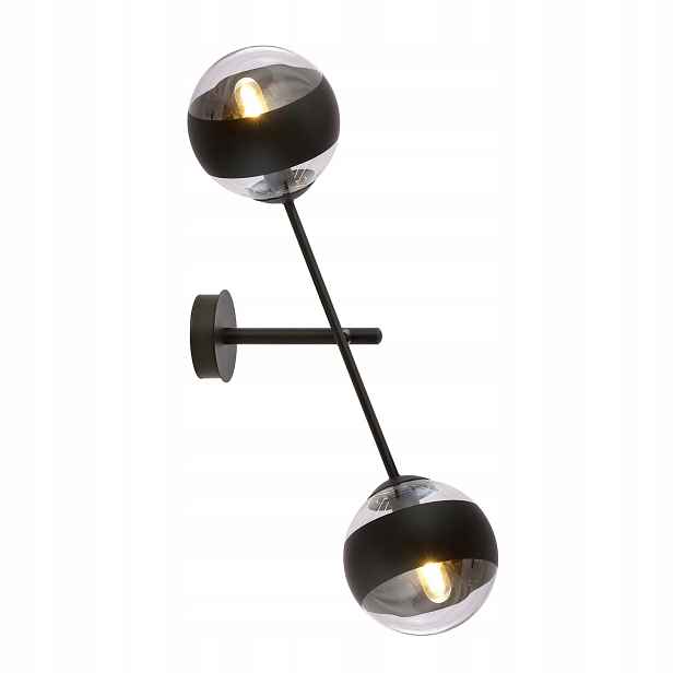 Nástěnná lampa Emibig Linear K2 2xE14, 40 W, černá/Průhledný, stmívatelná