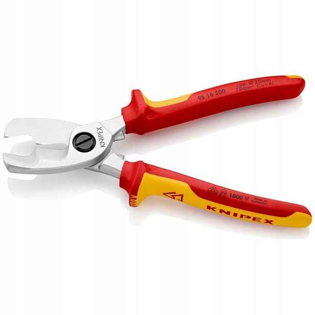 Nůžky Na Kabely Dvojitá Čepel 200 9516200 Knipex