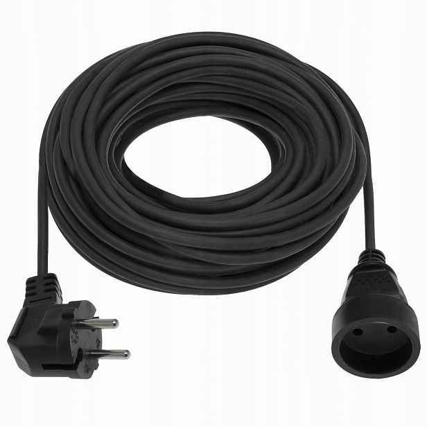 Prodlužovací Kabel 1 zásuvka b/u 20 m H05RR-F 2x1,5 16A černý PS-120G-1,5