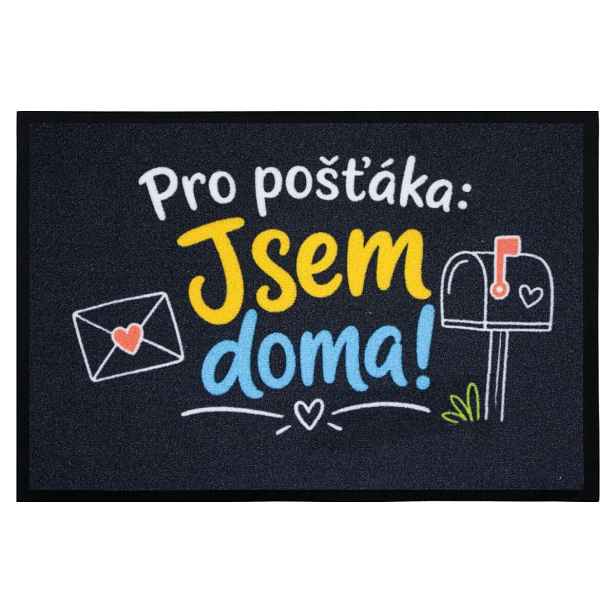 Rohožka Pro pošťáka jsem doma 40x60 cm - na ven i na doma, 40x60, černá, Mercury Flooring