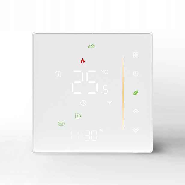Termostat bílý vodní pecní Moes Tuya WHT-006-GCLW Tuya