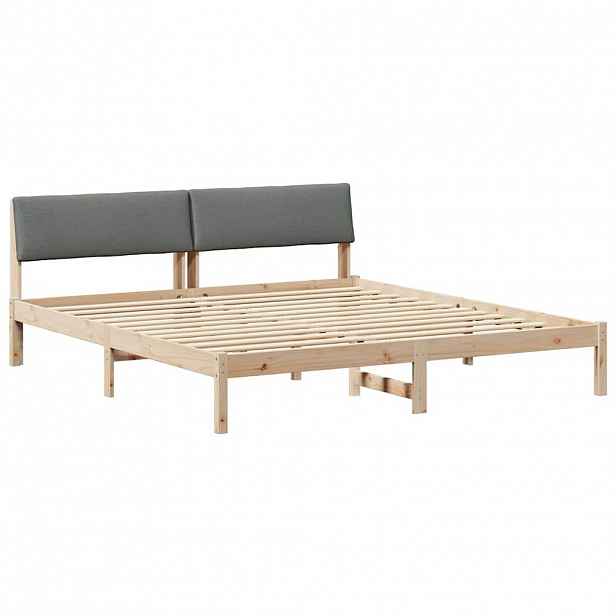 vidaXL Rám postele s čelo hnědá a tmavě šedá 180 x 200 cm