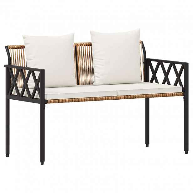 vidaXL Zahradní lavičky 2 -Seater 116 x 56 x 75 cm polyratan