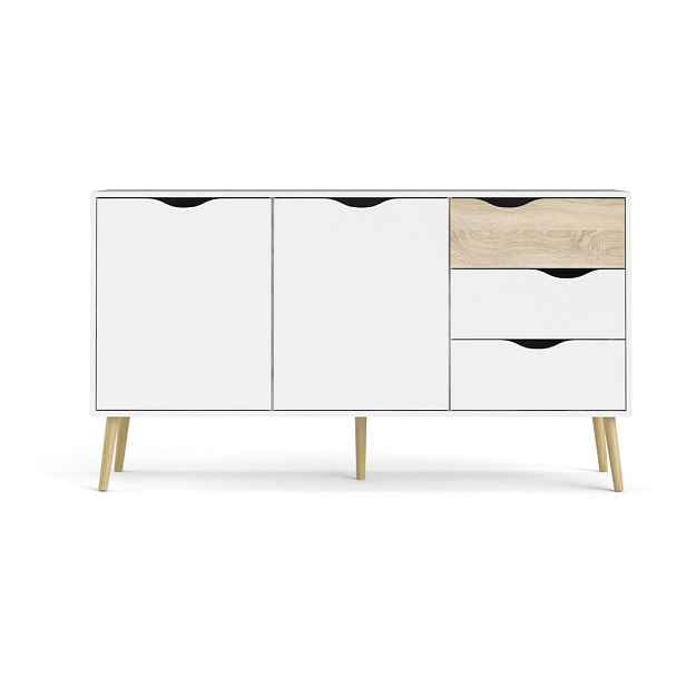 Bílá komoda 147x82x39 cm Oslo – Tvilum