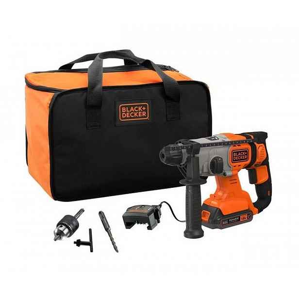 BLACK+DECKER - 18V AKU kombinované kladivo, 1x aku 2,0 Ah Li-Ion, nabíječka BCD900D1S-QW