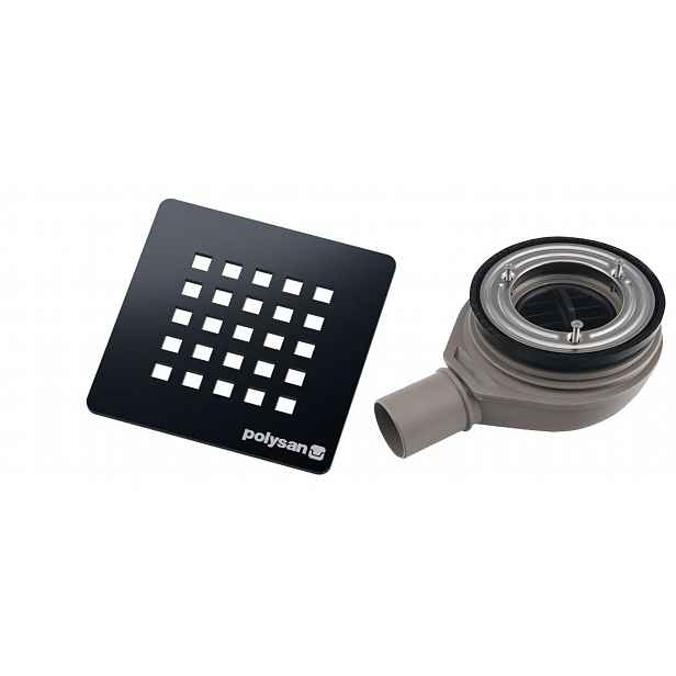 Polysan - Vaničkový sifon Treneca, průměr 90 mm, s krytkou, gun metal 84999.60