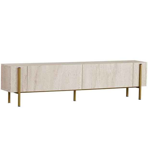 Televizní stolek Glamour - Travertine, Gold,