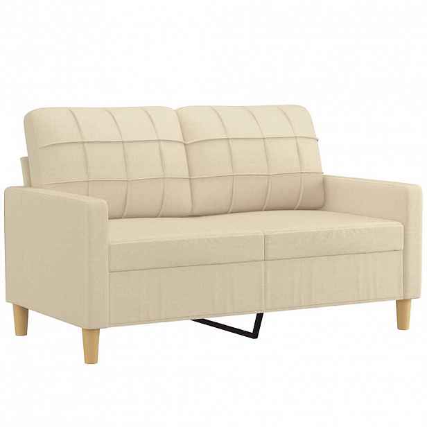 vidaXL 2místná pohovka krémová 120 cm textil