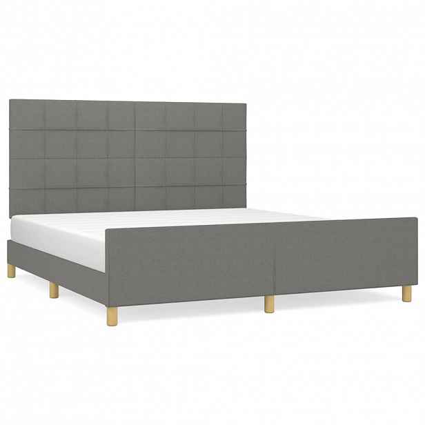 vidaXL Rám postele bez matrace tmavě šedý 160 x 200 cm textil