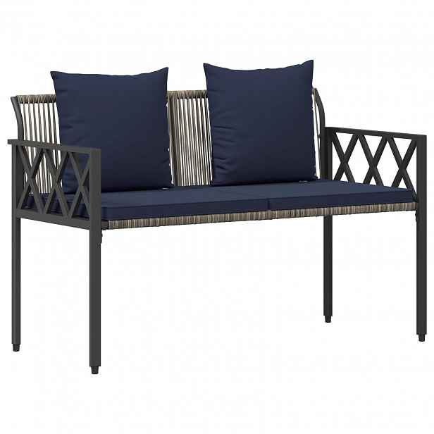 vidaXL Zahradní lavičky 2 -Seater 116 x 56 x 75 cm polyratan