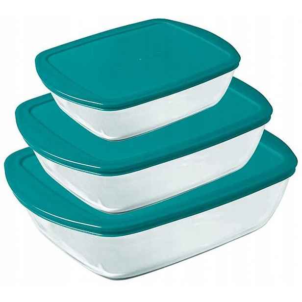 3 x Žáruvzdorná nádoba Cook & Store Pyrex 0,4 L 1,1 L 2,5 L