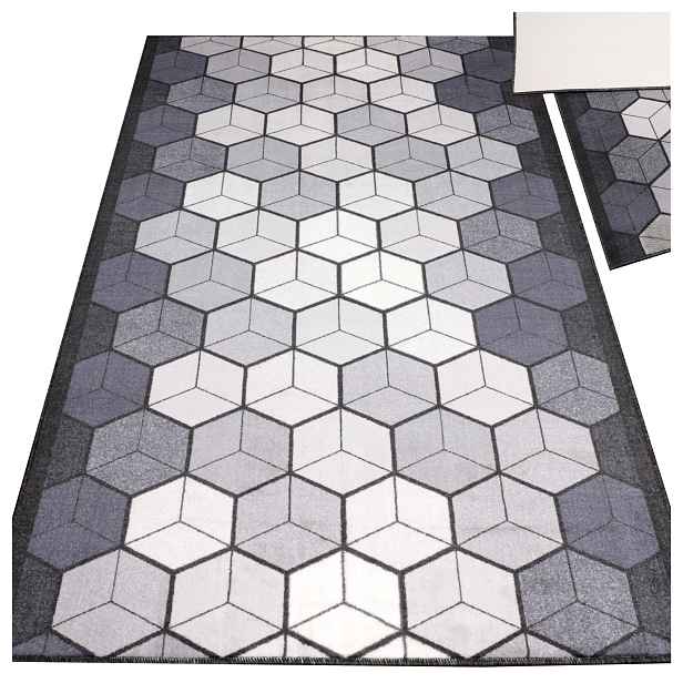 Koberec Cubik Měkký Koberec Běhoun Do Obývacího Pokoje Moderní 100 X 200 CM